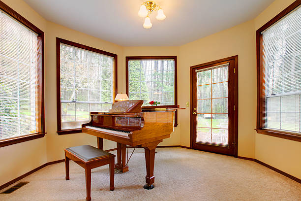 istock Room with antique piano 495191493