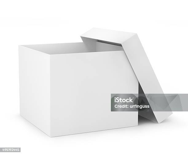 One Open Carton Box In White Color Stock Photo - Download Image Now - Box - Container, Carton, Open