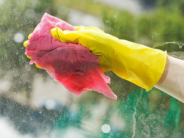 istock cleaning window glass by wet rag 495192969