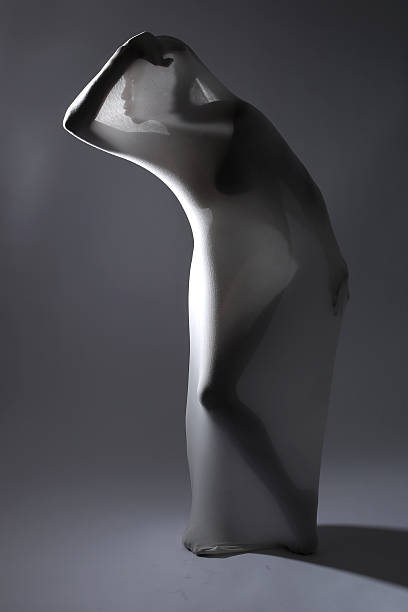 Fit Shapely Woman in Creative Light and Spandex Fabric