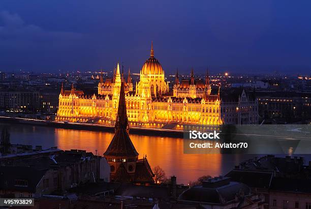 Hungarian Parliament Building At Dusk Stock Photo - Download Image Now - Architecture, Blue, Budapest