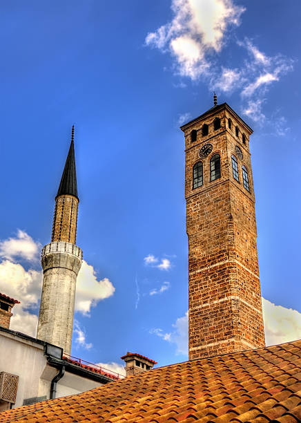A view minaret detail from Nusretiye Mosque .It's located on the shore of Bosphorus in Tophane.