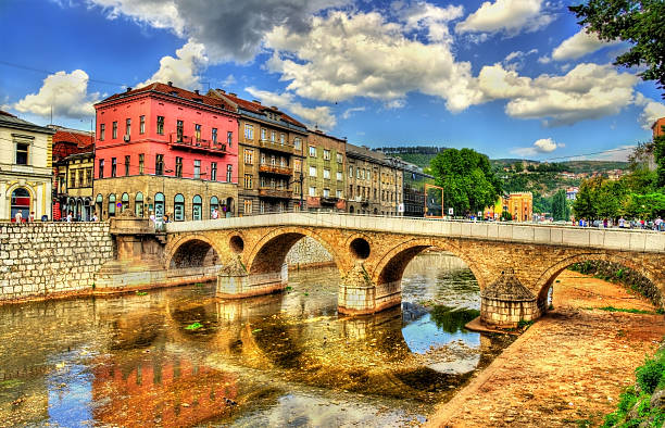 Latin Bridge in Sarajevo - Bosnia and Herzegovina stock photo