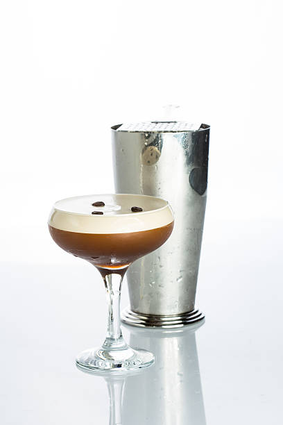 istock Layered Chocolate Cocktail with Whipped Cream in Glass Isolated White 495199208