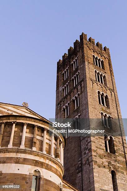 Detail Exterior View Of Lucca Cathedral Stock Photo - Download Image Now - 2015, Architecture, Arranging