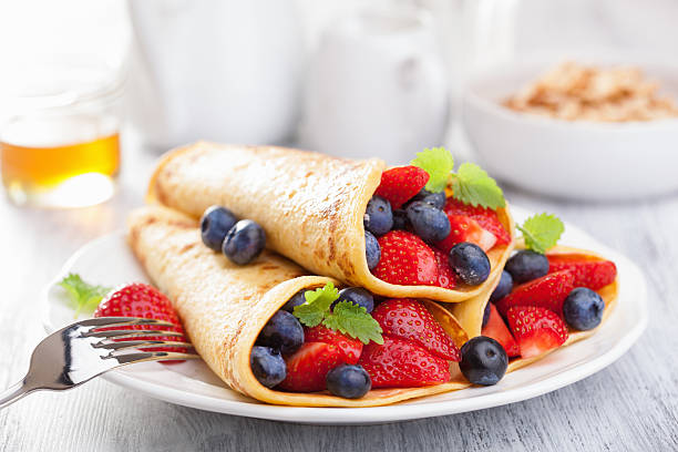 istock pancakes with strawberry blueberry 495200376