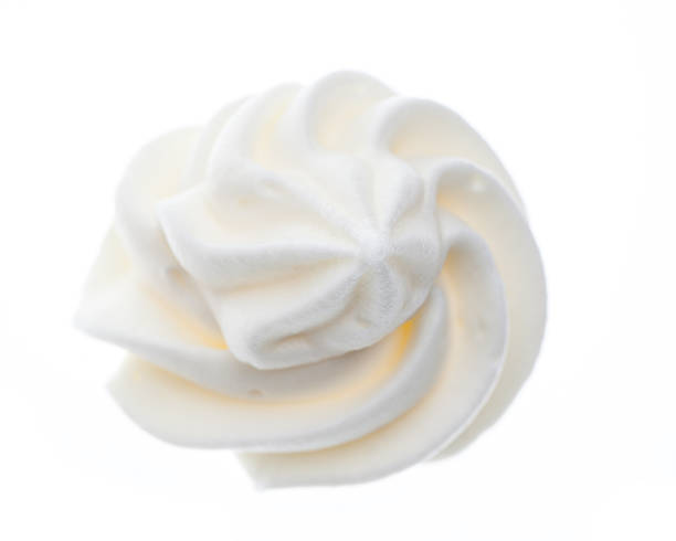 top view of a "rose" made of whipped cream stock photo