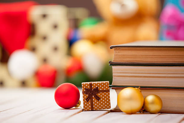 istock Books with christmas gifts 495201642