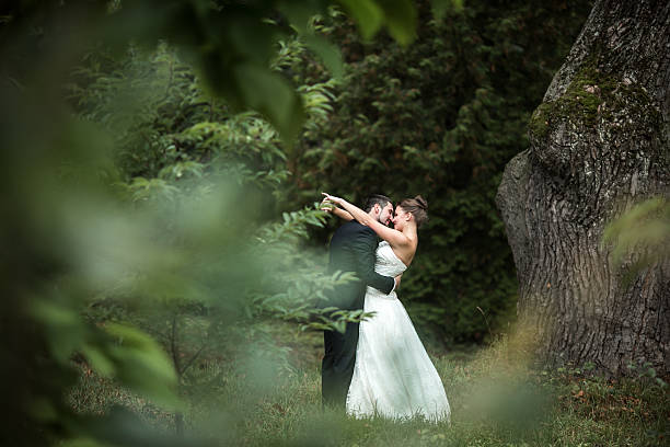 istock Beautiful wedding couple posing 495203522
