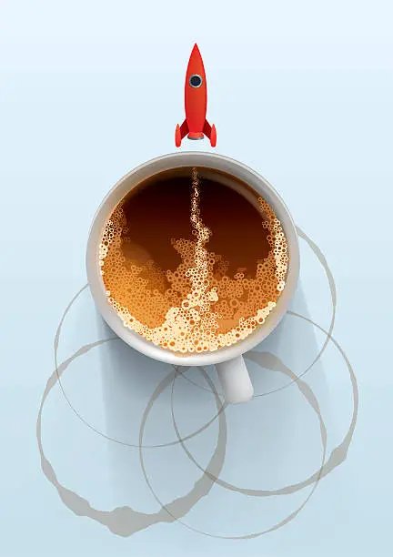 Vector illustration of Coffee is quick start of every morning.