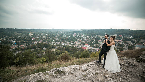 istock Wedding couple posing for the camera 495203890