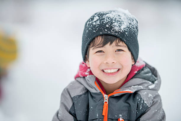 istock Happy Little Boy Playing in the Snow 495205488