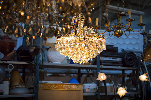istock luster on a flea market with other ceiling lights 495206284