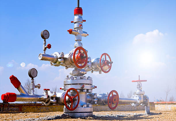 boca de pozo de petróleo - wellhead fotografías e imágenes de stock