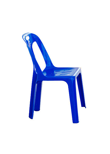 istock Blue plastic chair Isolated on white background 495209025