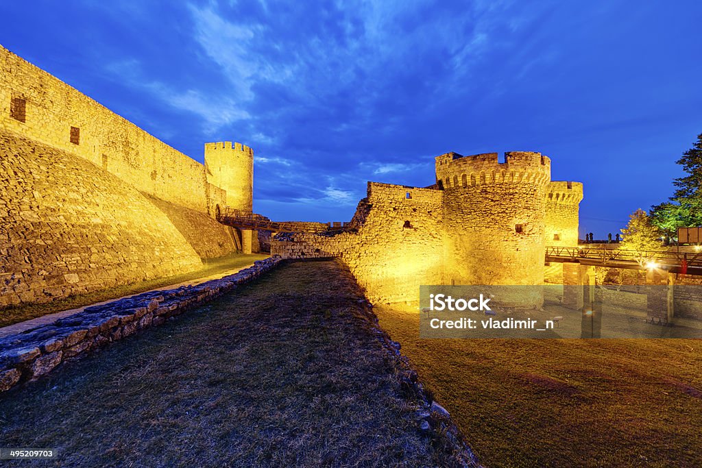 Belgrade fortress Belgrade fortress at night, Belgrade Serbia Ancient Stock Photo