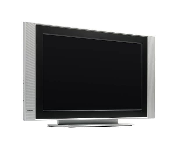 istock Flatscreen tv in grey and black tone isolated on white 495209757