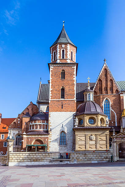 istock Wawel castle  with blue sky and white clouds 495210569
