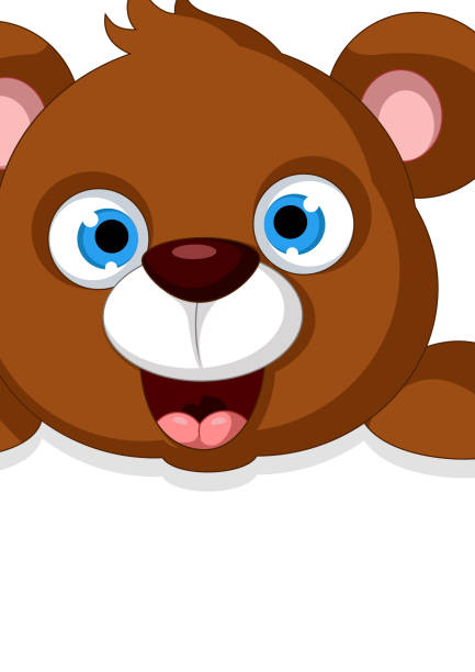 ilustrações, clipart, desenhos animados e ícones de bebê urso pardo com lank placa - lank
