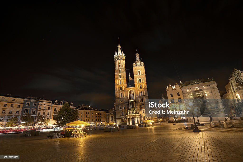 St. Mary's Gothic Church, Mariacki Church, in Krakow St. Mary's Gothic Church (Mariacki Church) in Krakow, Poland Architecture Stock Photo