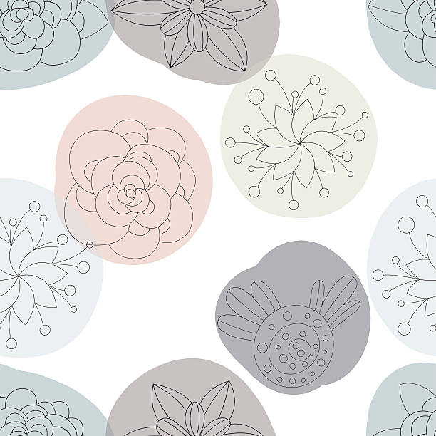 ilustraciones, imágenes clip art, dibujos animados e iconos de stock de floral patrón sin costuras con flores, fondo - plan flower arrangement single flower blue