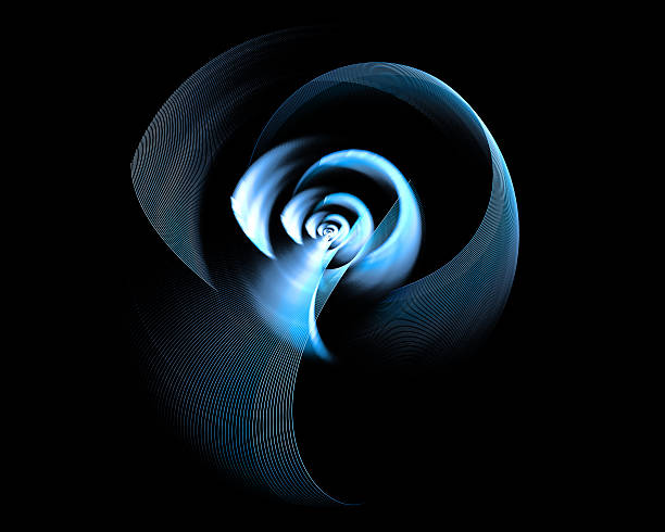istock Abstract fractal design.Blue cosmic rotational spiral on black. 495213780