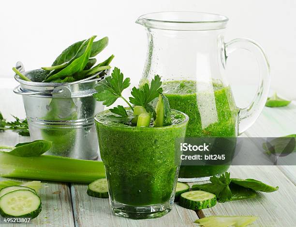 Healthy Green Smoothie Stock Photo - Download Image Now - Celery, Crucifers, Cucumber