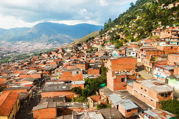 Slums in Medellin, Colombia.