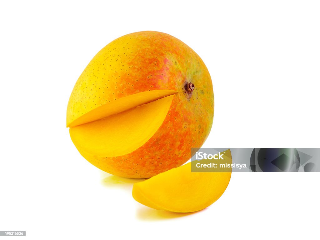 Large Ripe Round Mango Ripe Mango Isolated On White Stock Photo - Download Image Now - 2015 ...