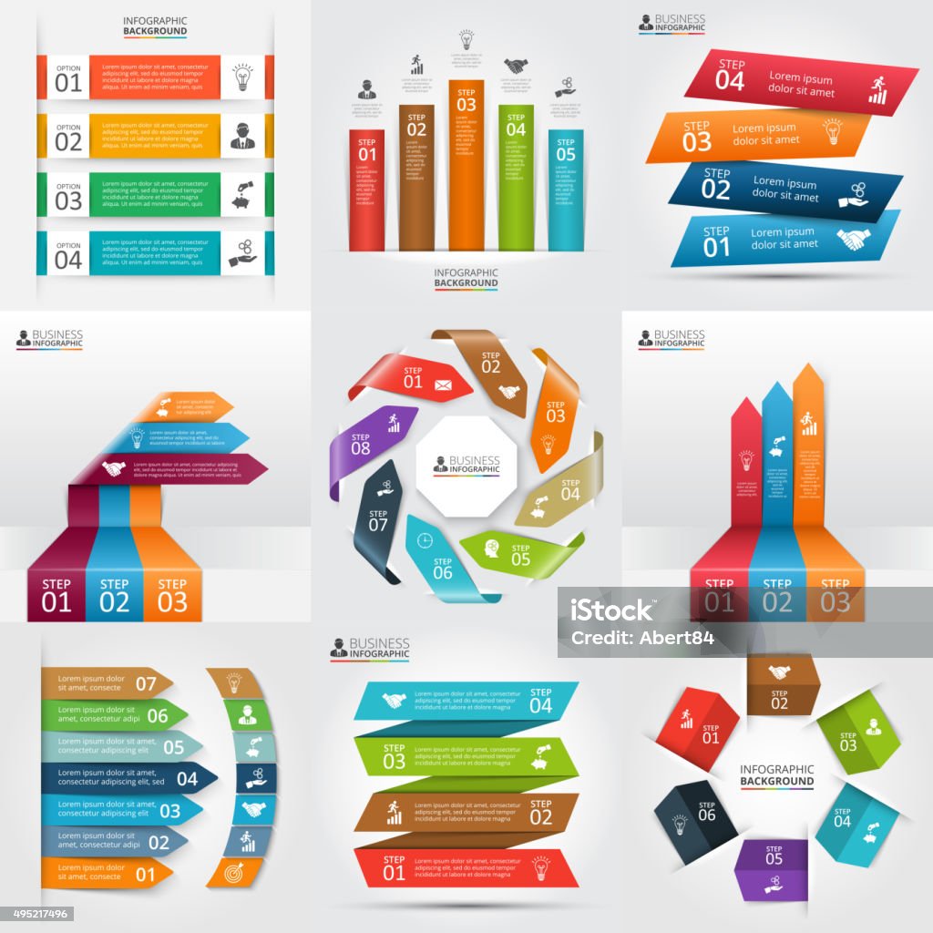 Layout Design Examples Used Arrows Vector Arrows And Stripes Infographics Set Stock Illustration ...