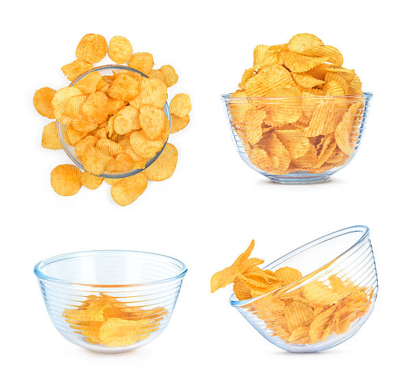 istock collection of potato chips in glass bowls 495217616