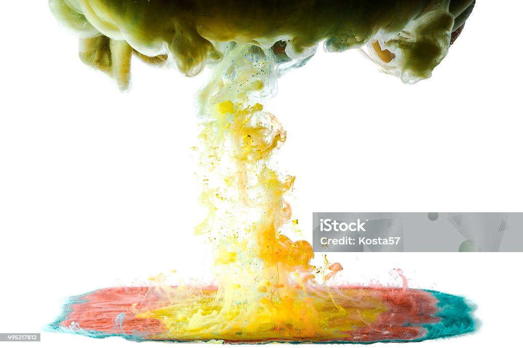 colorful aqua in motion creates bizarre shapes 2015 Stock Photo