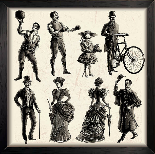 victorian personen - neunzehntes jahrhundert stock-grafiken, -clipart, -cartoons und -symbole