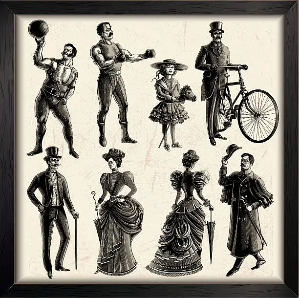 Vector illustration of Victorian People