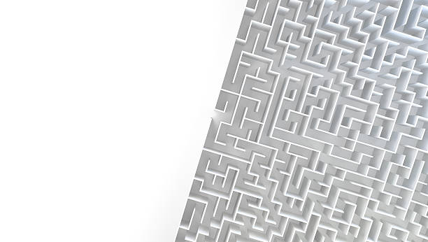 istock 3D Maze in top view contrast between blank and complicate 495227168