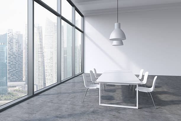 istock modern panoramic office with Singapore city view 495227408