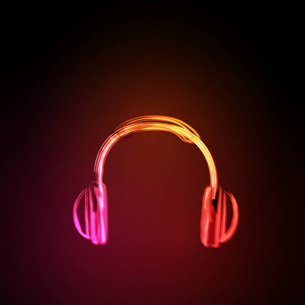 istock Neon Headphones grunge music 495227422