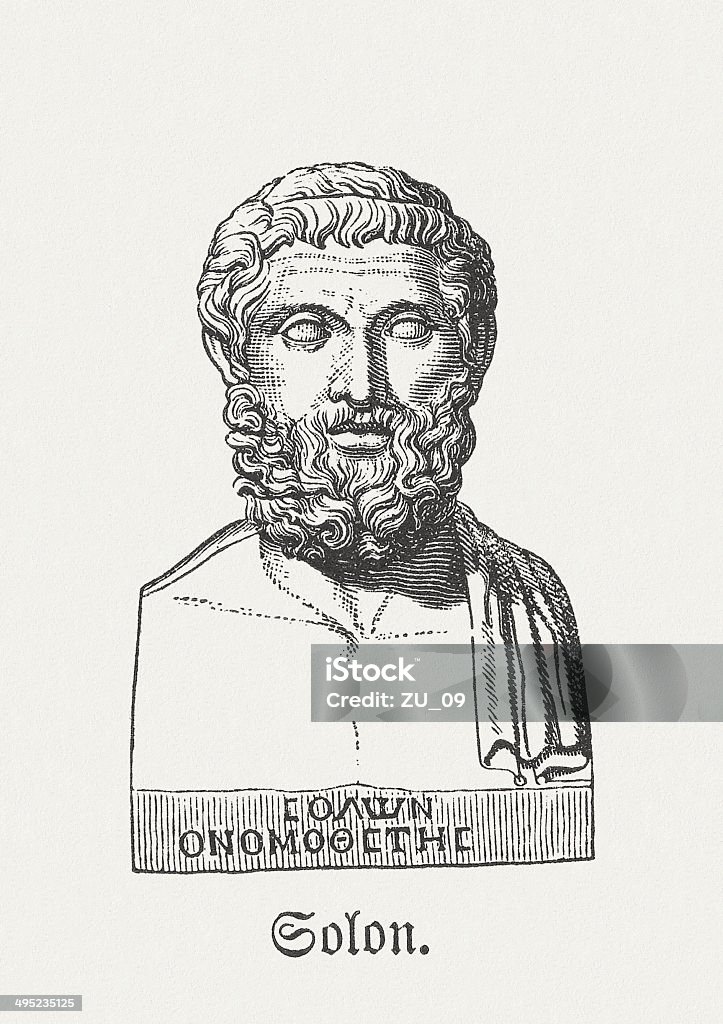 Solon, Athen statesman und Dichter - Lizenzfrei Altertümlich Stock-Illustration