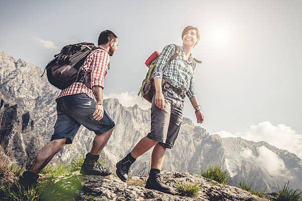 istock Couple hiking in mountain 495237257