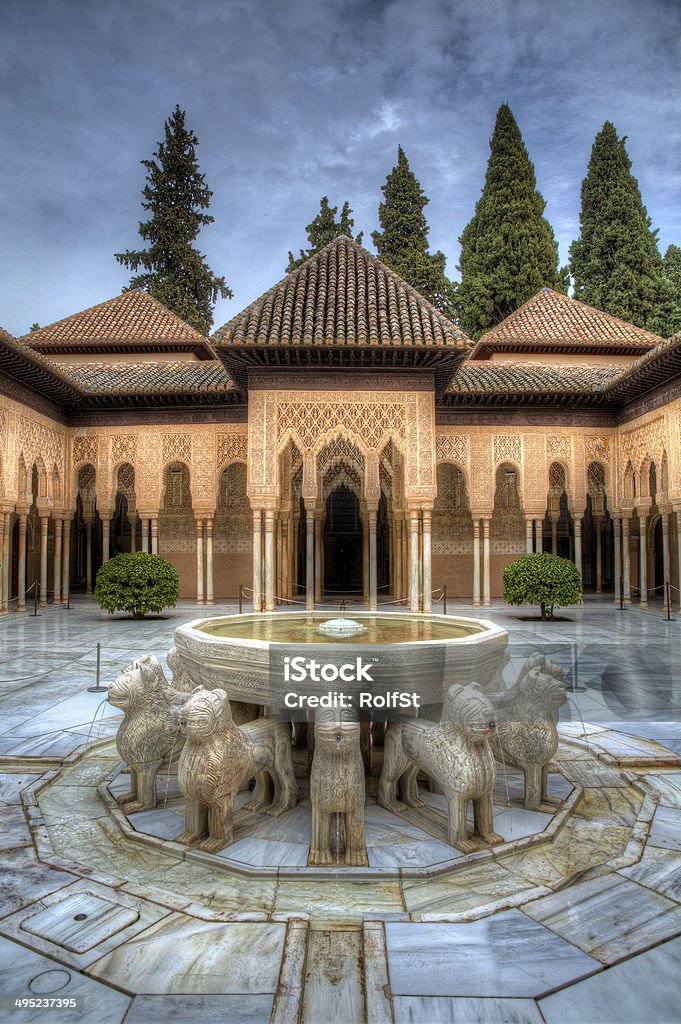 Al Hambra Patio de les Leones, Al Hambra, Granada, Spain Alhambra - Spain Stock Photo