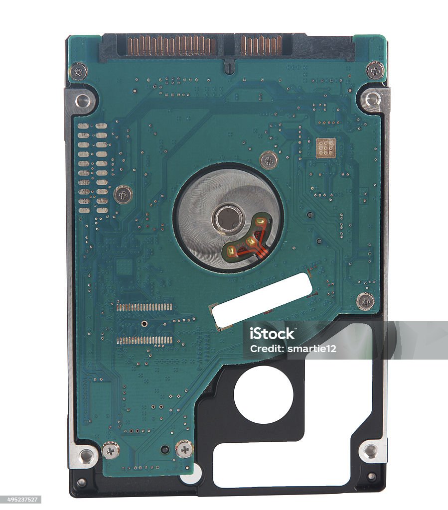 Hard disk Hard disk presented on the back of a white background, isolated. Backup Stock Photo