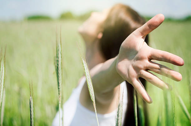 Young, healthy woman enjoying life stock photo