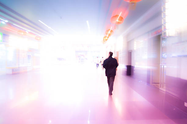 city business people urban scene abstract background, blur motion