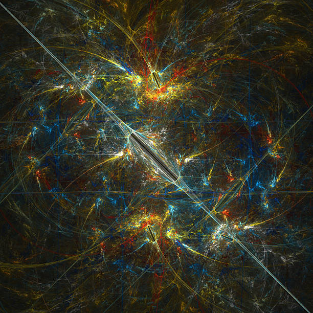 Colorful rendered fractal art design, abstract background