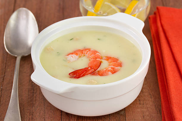 istock soup with shrimps in the white bowl 495240801