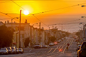 San Francisco toward the sea under Sunset