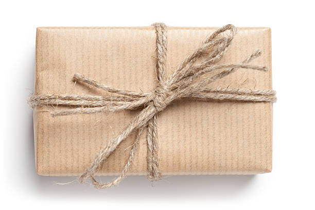 istock Gift box with recycled paper on white 495242018
