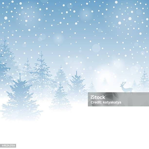 Magic Winter Background Stock Illustration - Download Image Now - Snow, Deer, Vector