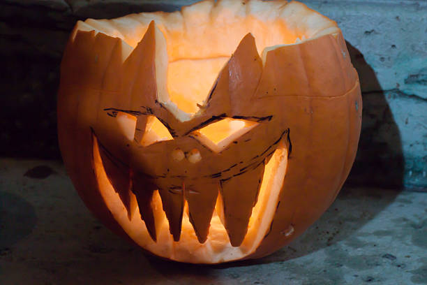 istock Demonic Halloween pumpkin. Pumpkin fest, Budapest 2015 495243240