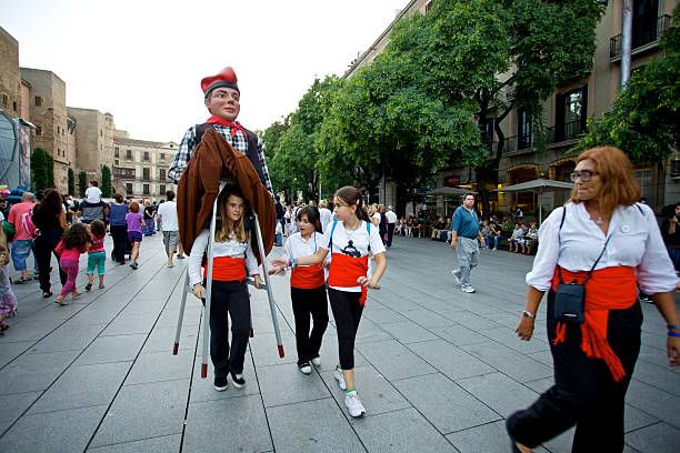 Barcelona, Catalonia, Spain - September 24, 2013: A traditional giants parade at the annual festival La Merce 2013 in Barcelona.